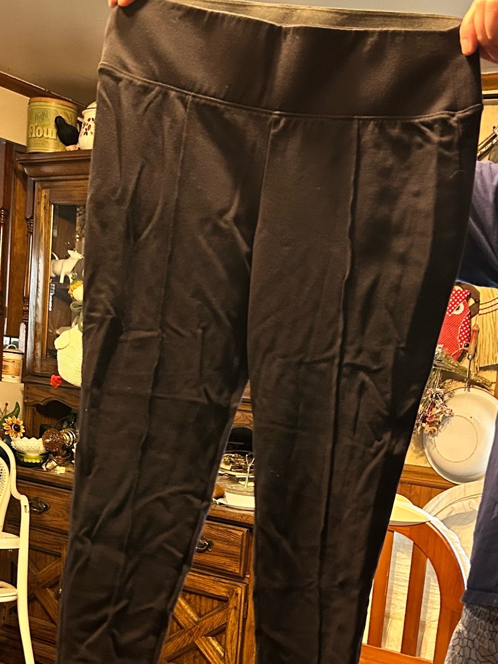 Nine West Black Leggings with Seam Detail